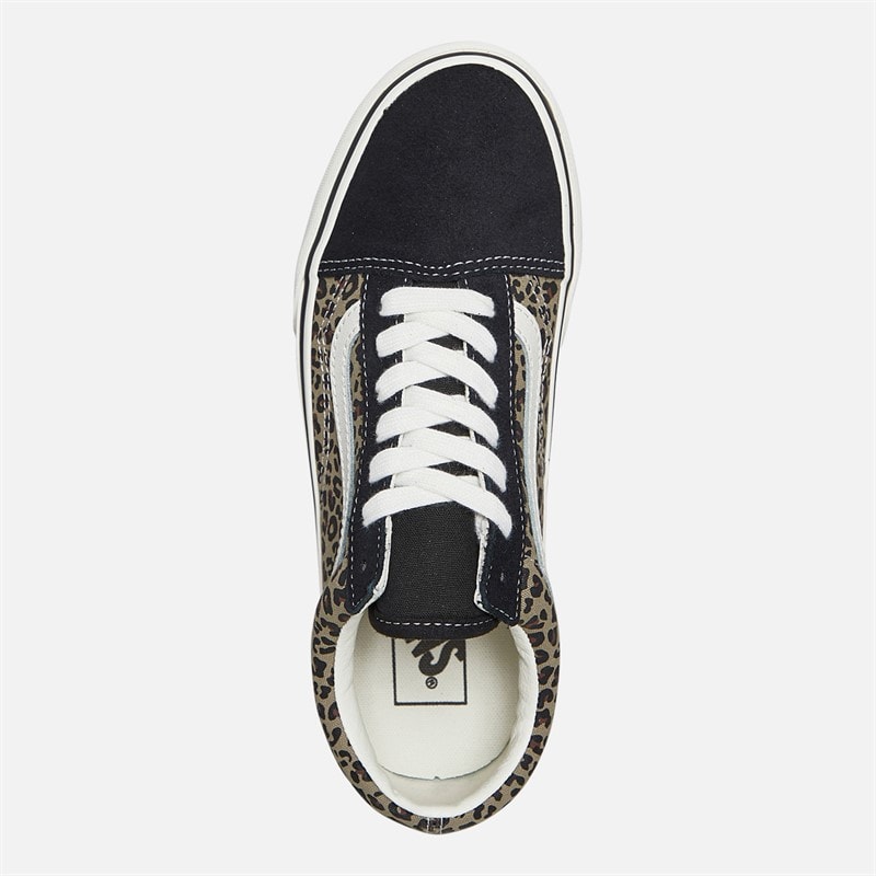 Vans Womens Old Skool Leopard Trainers Black/Leopard - Image 4
