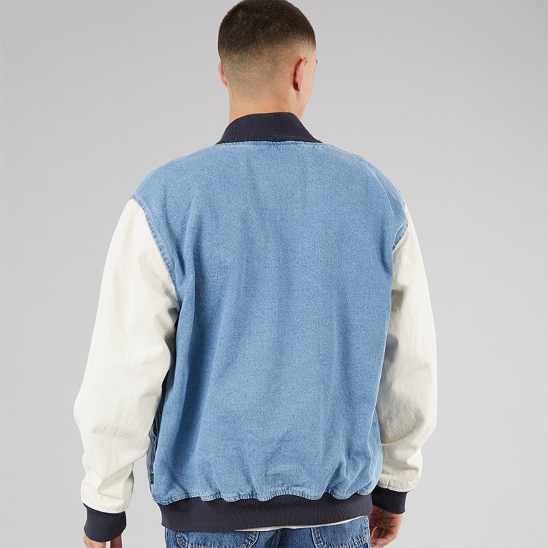 Vans Mens Denim Baseball Jacket Stonewash/Blue - Image 2