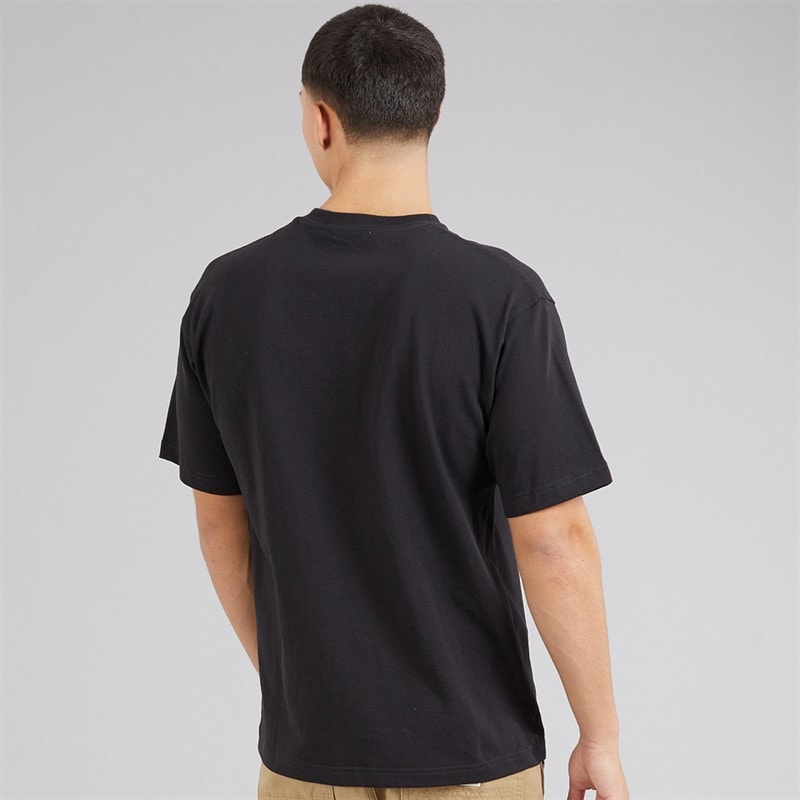Vans Mens Original Standards Bloc Logo T-Shirt Black/Racing Red - Image 2