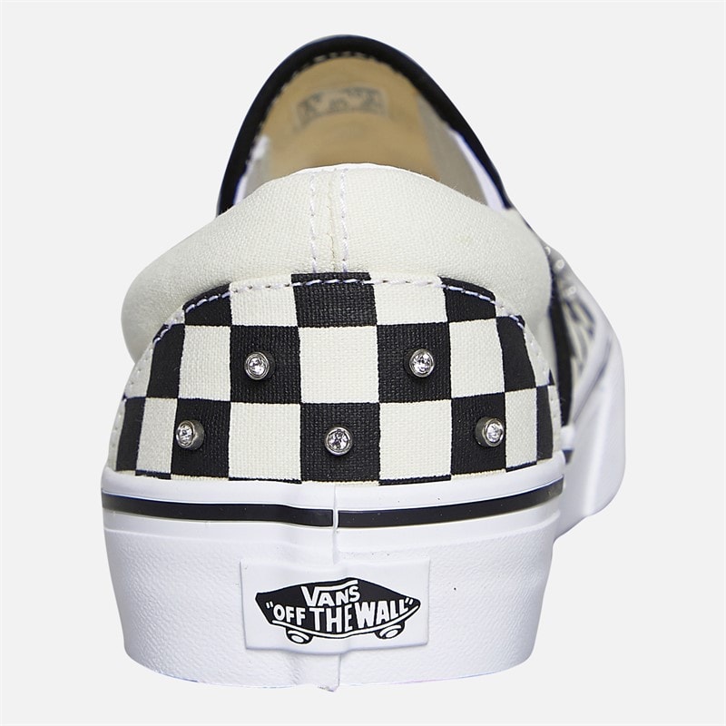 Vans Classic Checkerboard Slip-On Trainers Black - Image 3