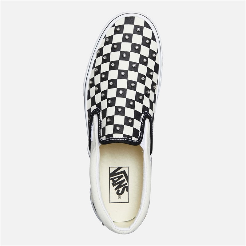 Vans Classic Checkerboard Slip-On Trainers Black - Image 4