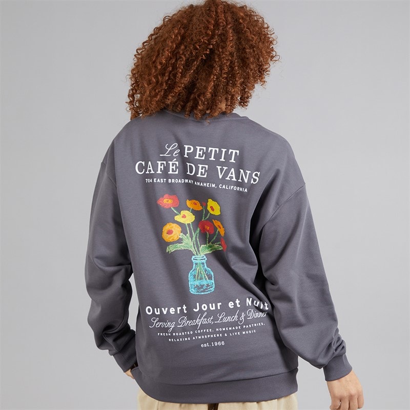 Vans Womens Cafe Graphic Sweatshirt Asphalt - Image 3