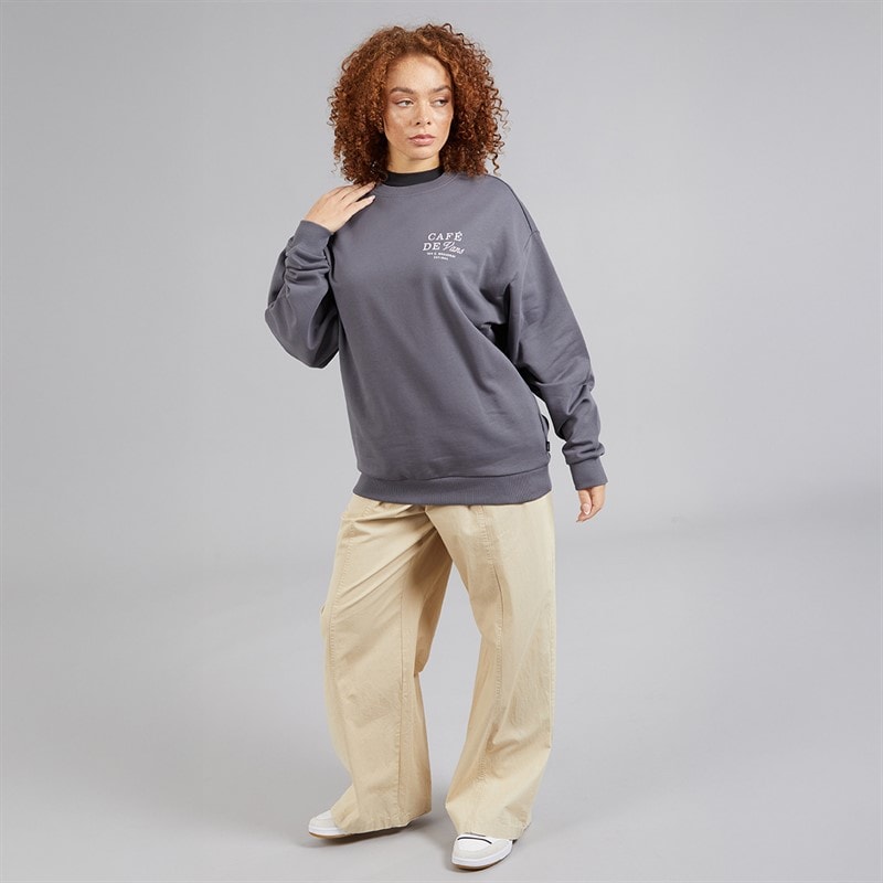 Vans Womens Cafe Graphic Sweatshirt Asphalt - Image 4