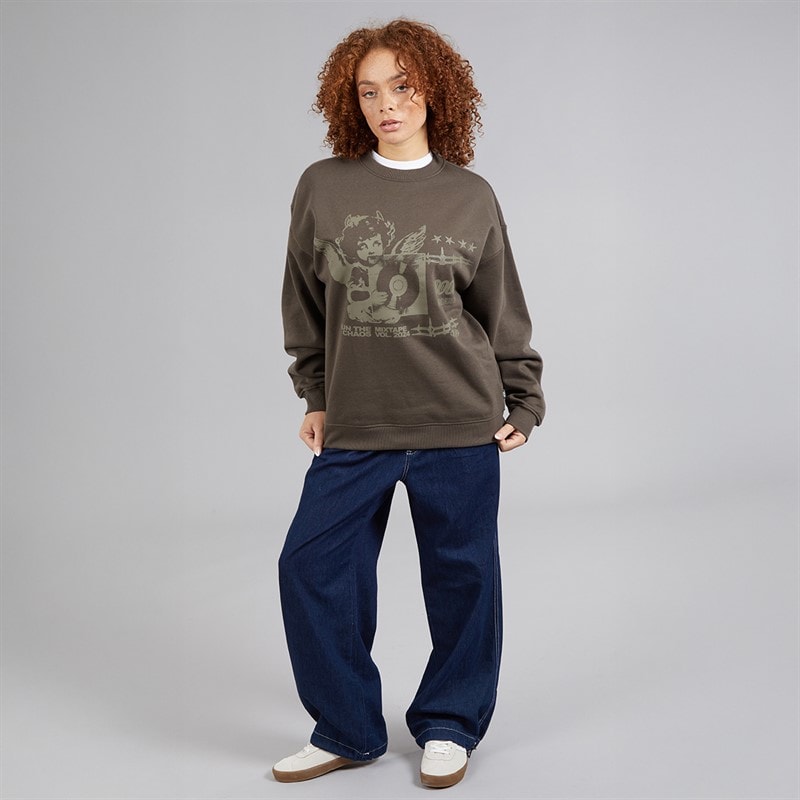 Vans Womens Earthbound Graphic Sweatshirt Coal Brown - Image 4