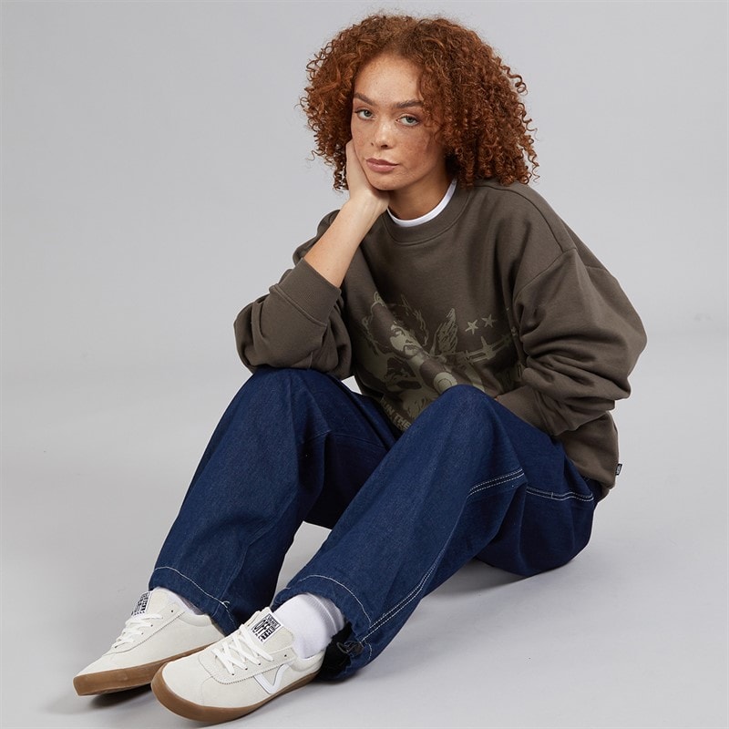 Vans Womens Earthbound Graphic Sweatshirt Coal Brown - Image 5