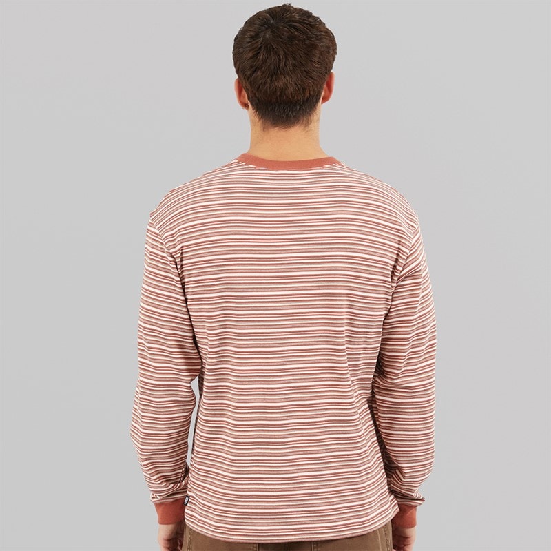 Vans Mens Wesley Stripe Long Sleeve Knitted Top Light Bronze/Cream - Image 2