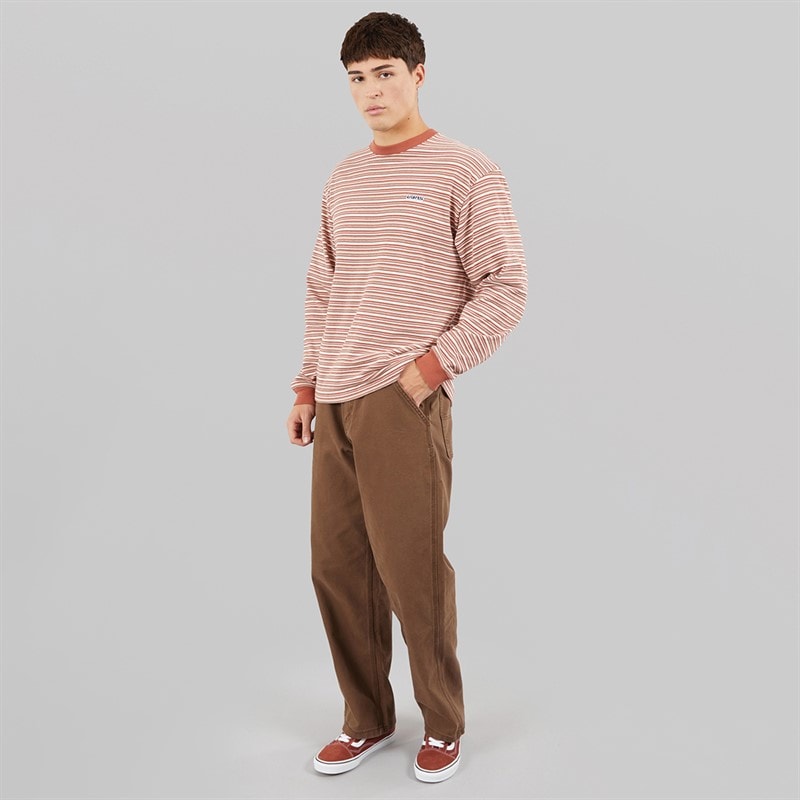 Vans Mens Wesley Stripe Long Sleeve Knitted Top Light Bronze/Cream - Image 4