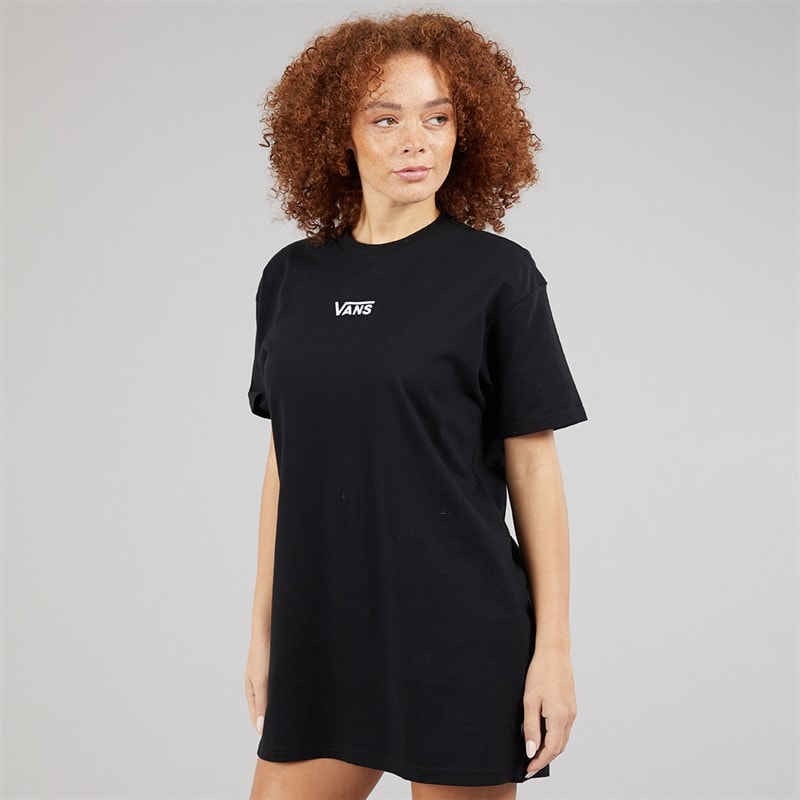 Vans Womens Center Vee Logo T-Shirt Dress Black - Image 1