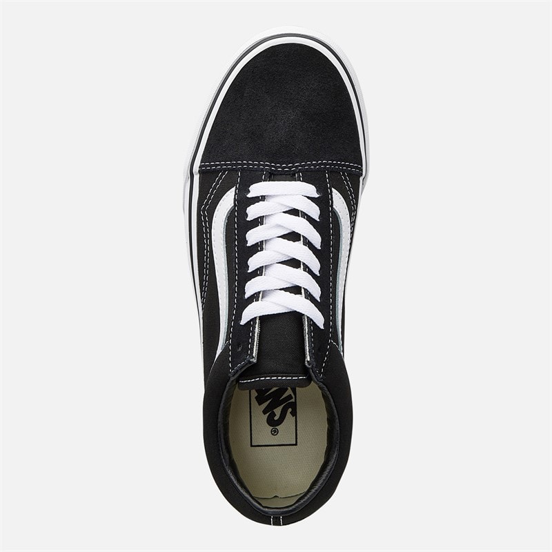 Vans Womens Old Skool Platform Trainers Black/White - Image 4