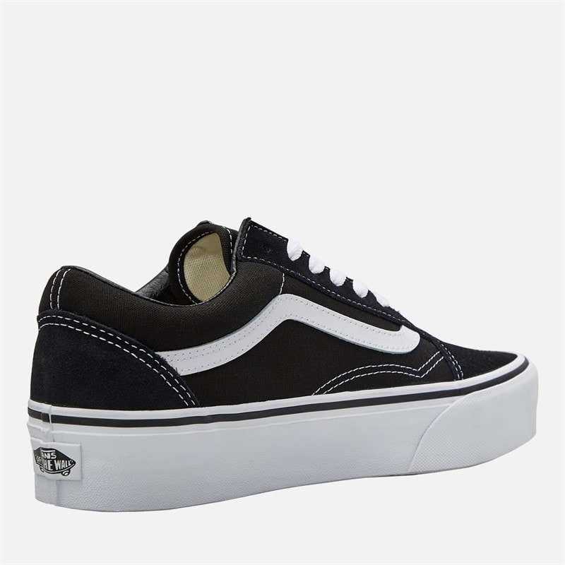 Vans Womens Old Skool Platform Trainers Black/White - Image 5