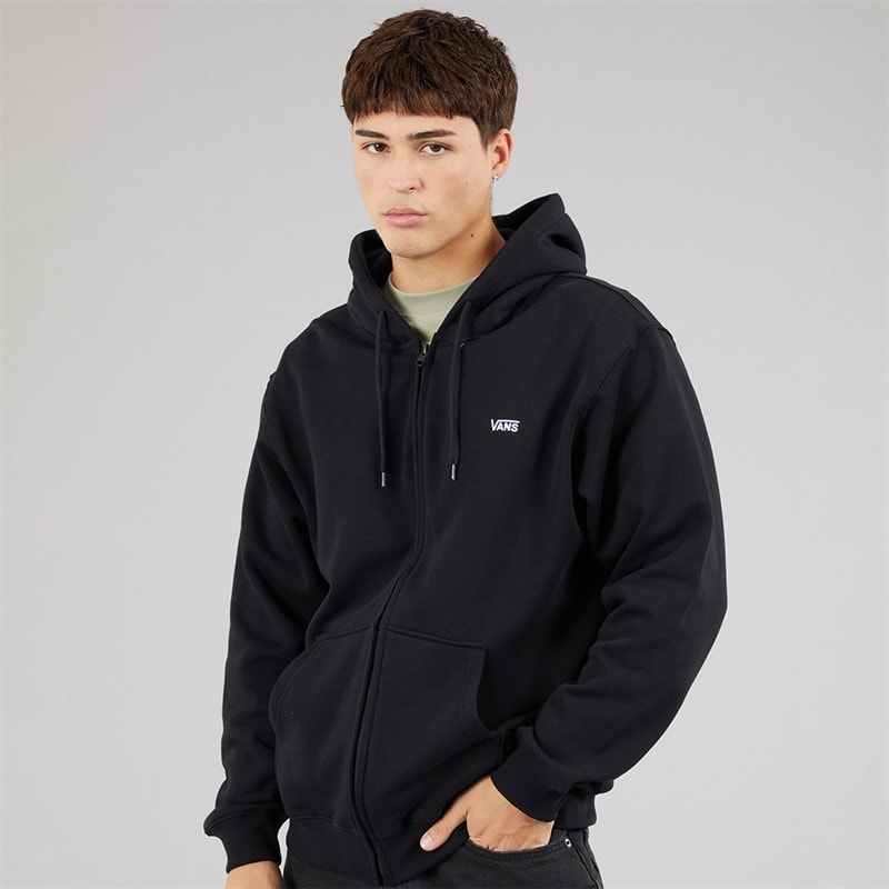 Vans Mens Left Chest Logo Loose Full Zip Hoodie Black
