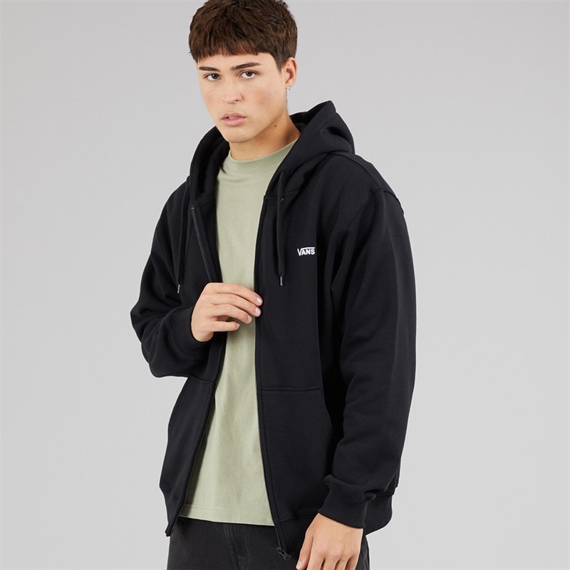 Vans Mens Left Chest Logo Loose Full Zip Hoodie Black - Image 5