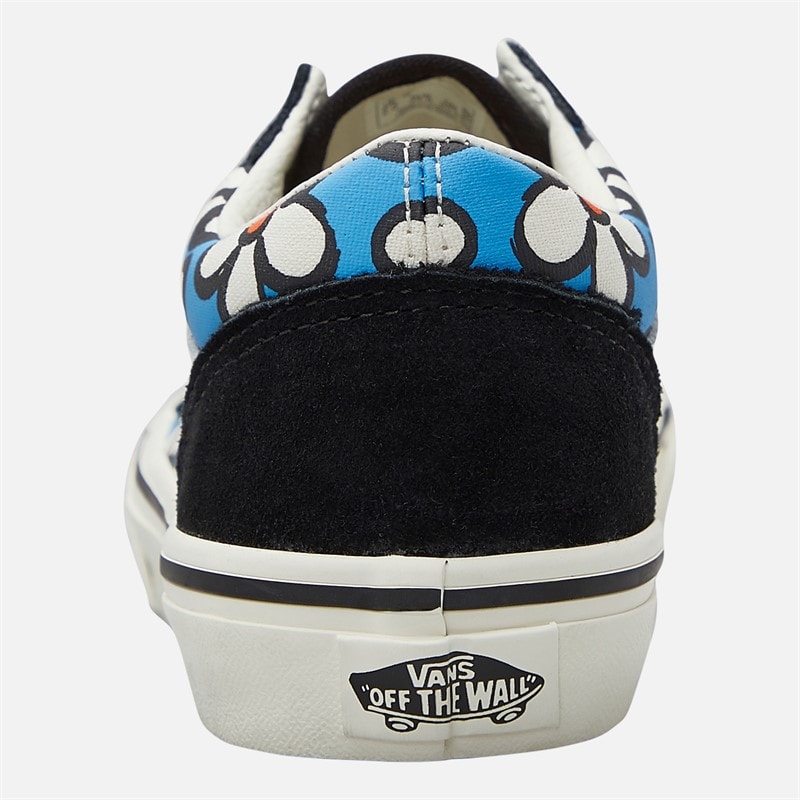 Vans Girls Old Skool Flower Trainers Bright Azure - Image 3