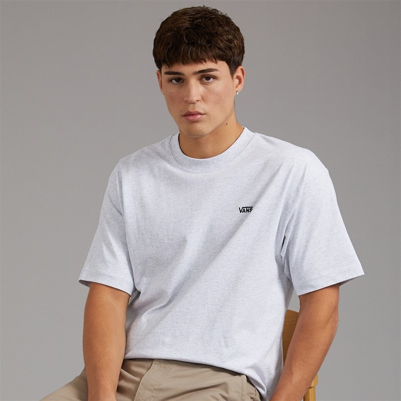 Vans Mens Left Chest Logo Loose T-Shirt Light Grey Heather - Image 1