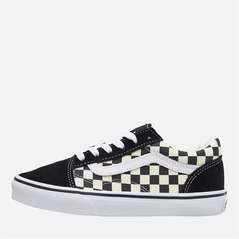 Vans Kids Old Skool Checkerboard Trainers Black/White - Image 1