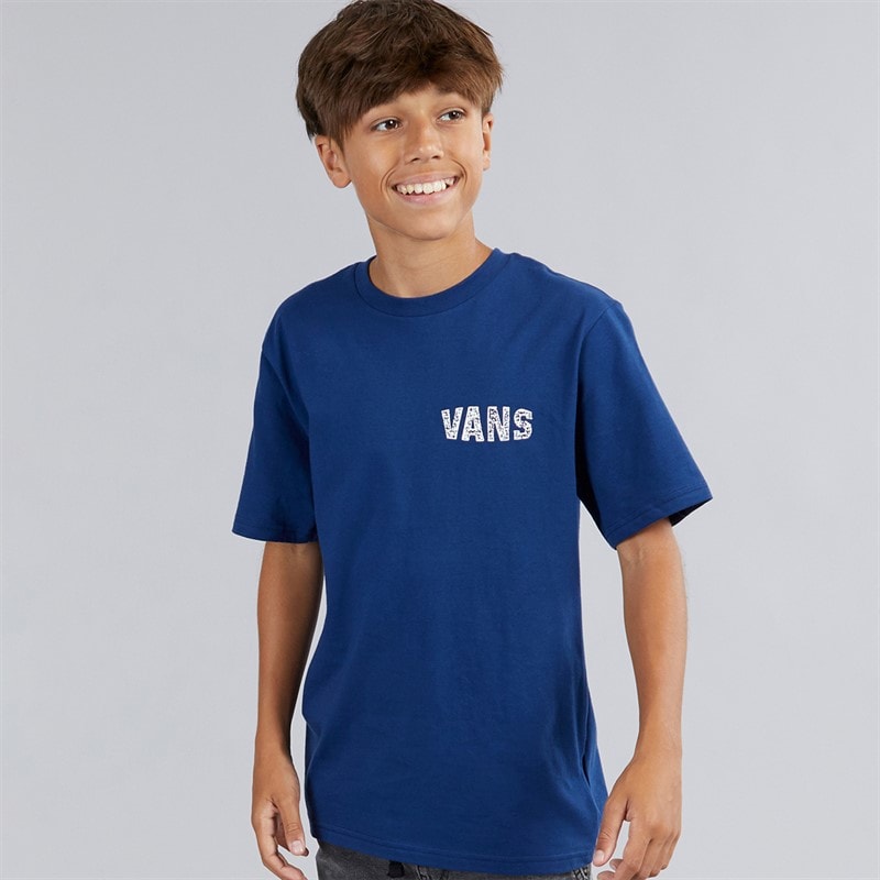 Vans Boys Racing Flames Back Graphic T-Shirt Deep Indigo - Image 2