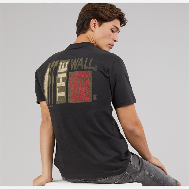 Vans Mens Stretch Stack Back Graphic T-Shirt Black - Image 1