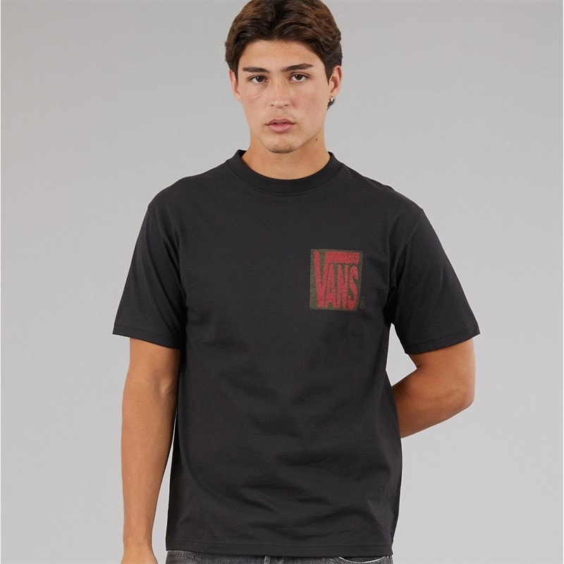 Vans Mens Stretch Stack Back Graphic T-Shirt Black - Image 2