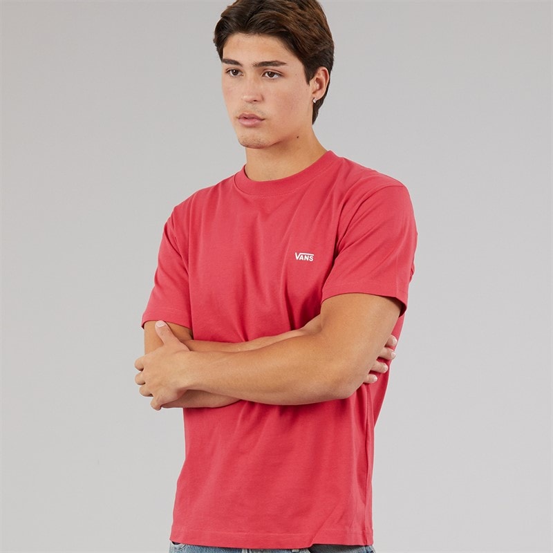 Vans Mens Left Chest Logo T-Shirt Crimson Haze - Image 1