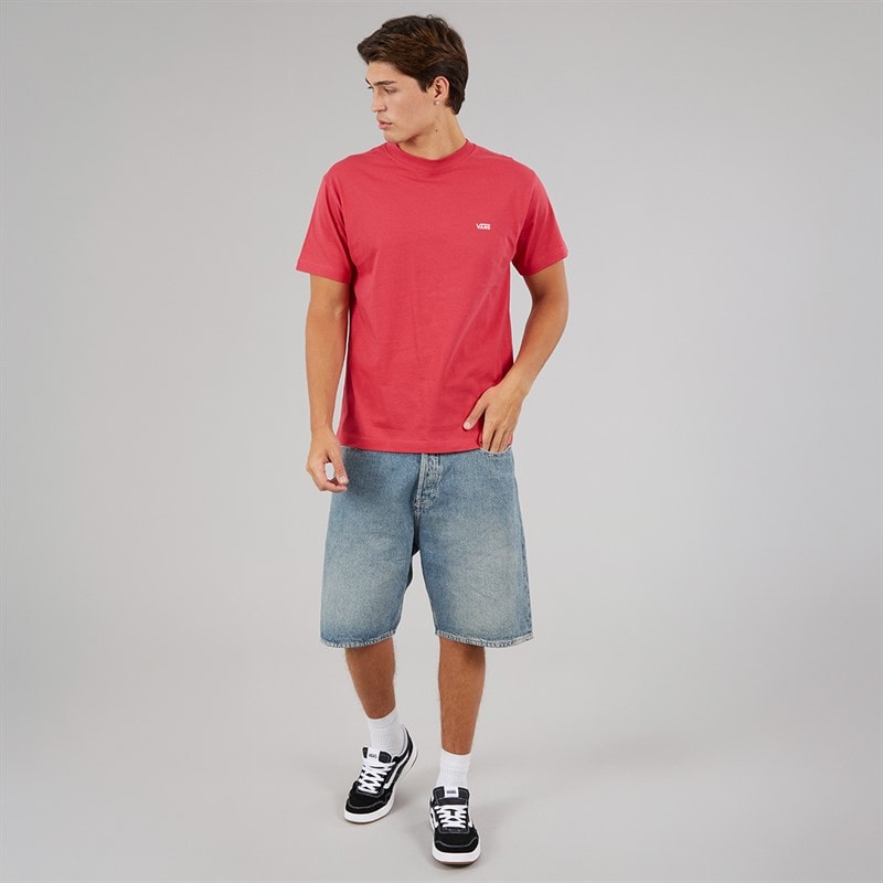 Vans Mens Left Chest Logo T-Shirt Crimson Haze - Image 3
