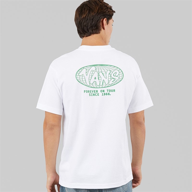 Vans Mens World Tour Back Graphic Loose Fit T-Shirt White - Image 3