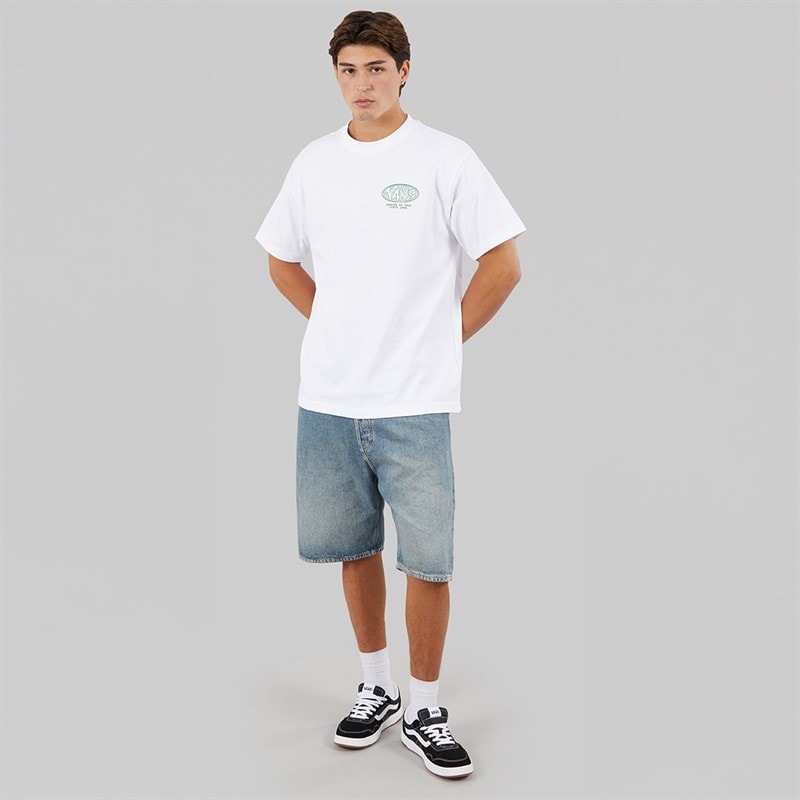 Vans Mens World Tour Back Graphic Loose Fit T-Shirt White - Image 4