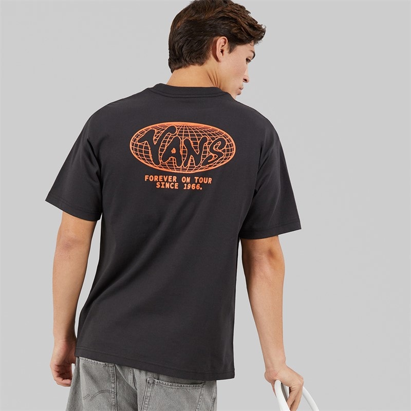 Vans Mens World Tour Back Graphic Loose Fit T-Shirt Black - Image 1