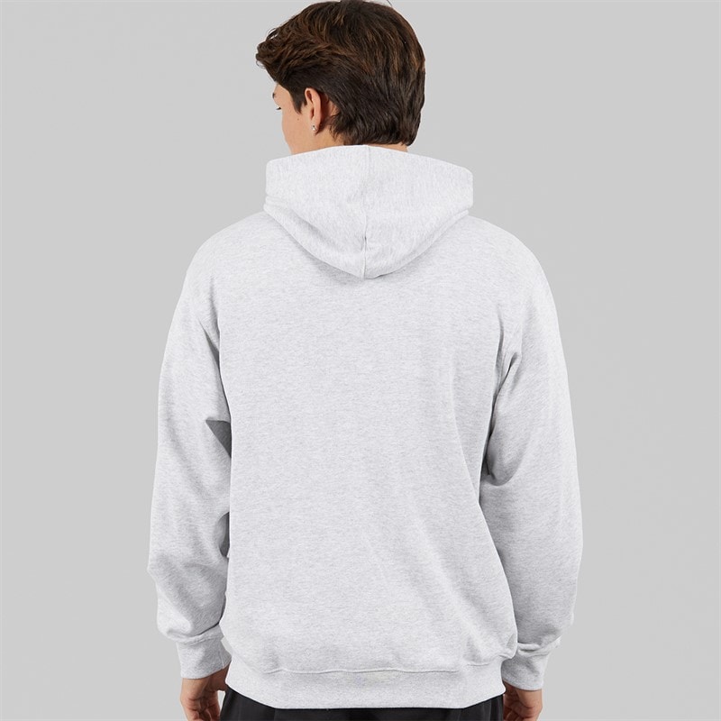 Vans Mens Left Chest Logo Loose Fit Hoodie Light Grey Heather - Image 2