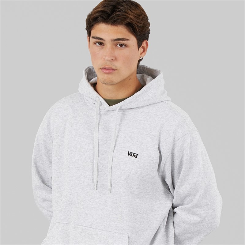 Vans Mens Left Chest Logo Loose Fit Hoodie Light Grey Heather - Image 3