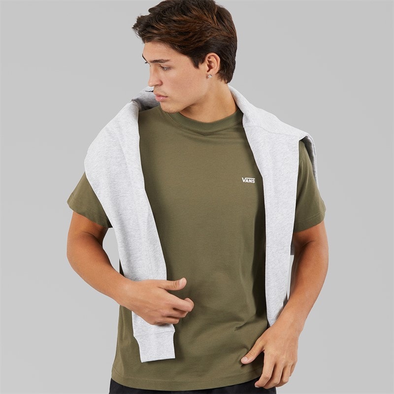 Vans Mens Left Chest Logo T-Shirt Mossy Olive - Image 1