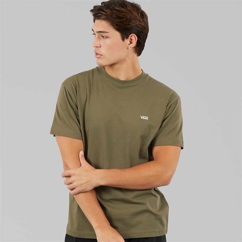 Vans Mens Left Chest Logo T-Shirt Mossy Olive - Image 3