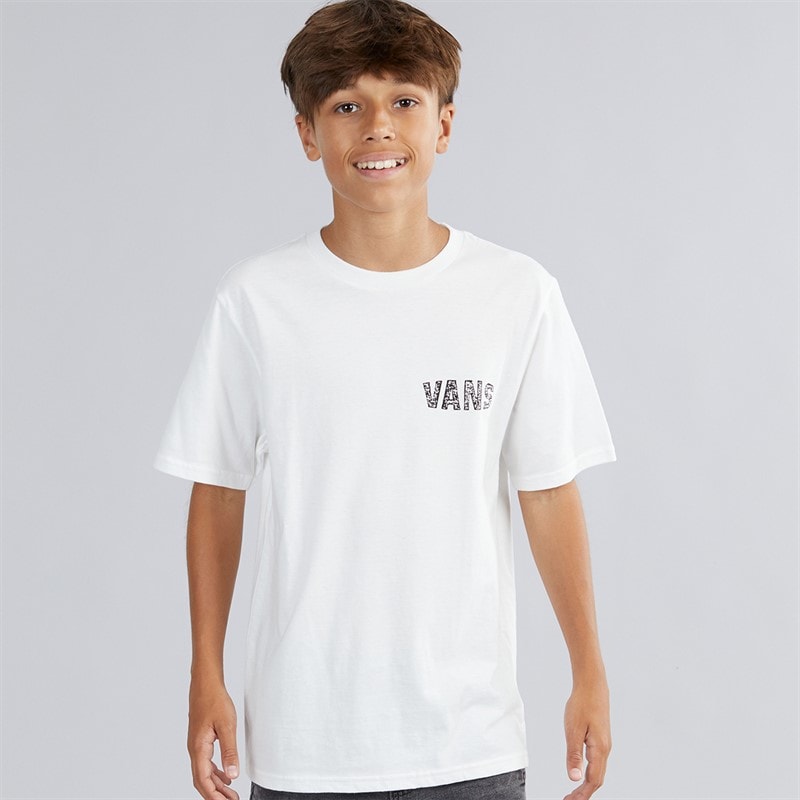 Vans Boys Racing Flames Back Graphic T-Shirt White - Image 2