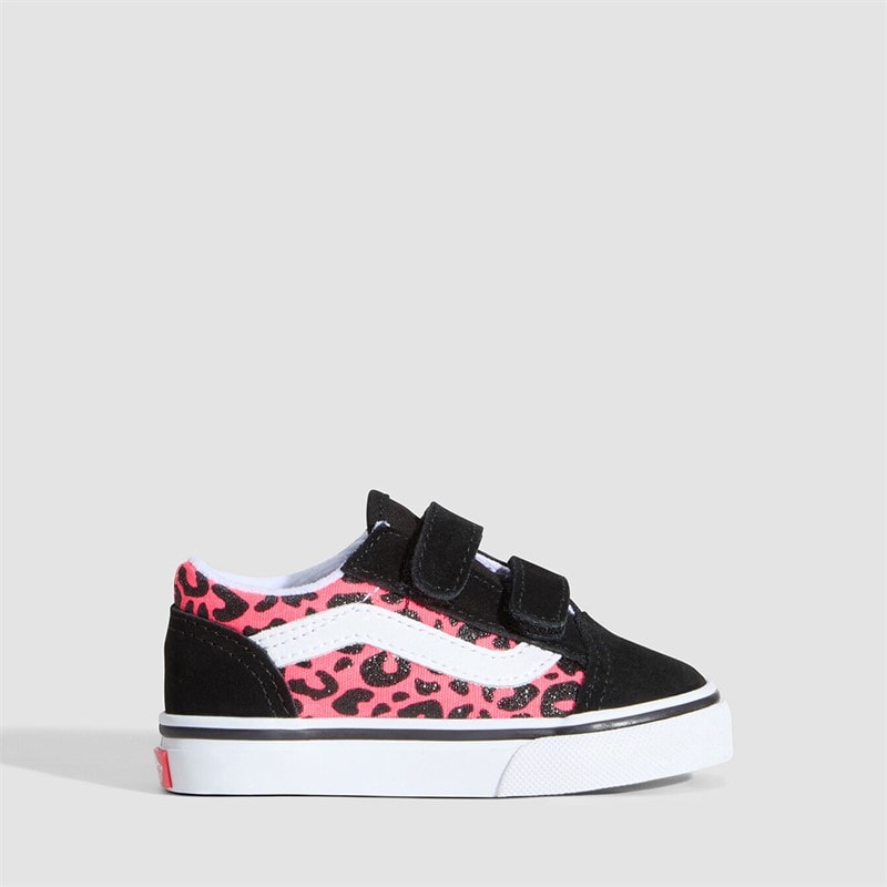 Vans Infant Girls Old Skool Velcro Trainers Diva Pink - Image 1
