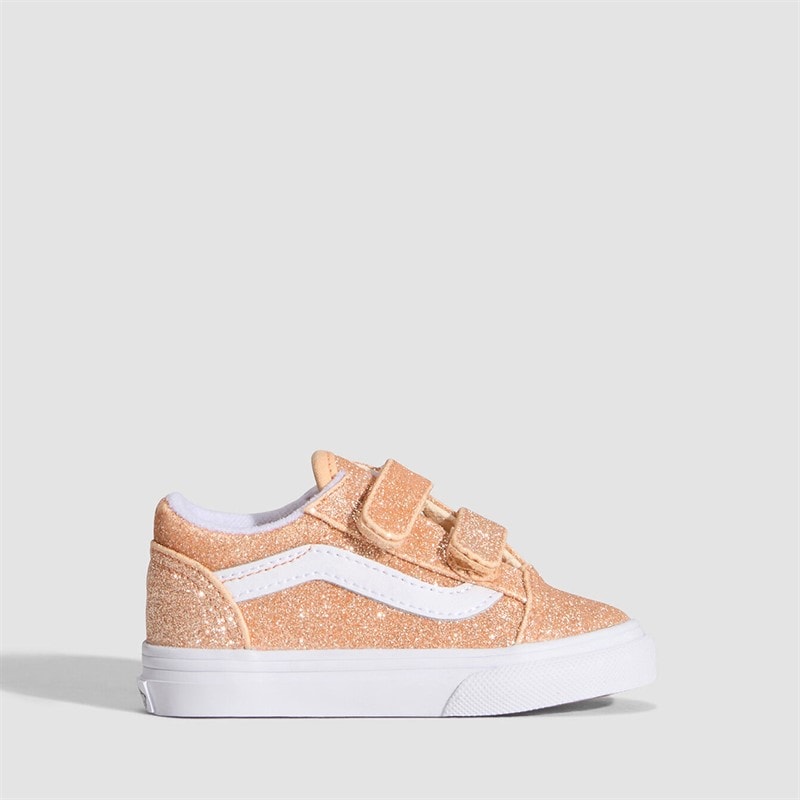 Vans Infant Girls Old Skool Velcro Trainers Apricot Glow - Image 1