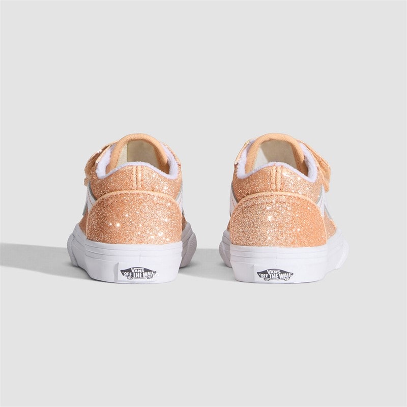 Vans Infant Girls Old Skool Velcro Trainers Apricot Glow - Image 3