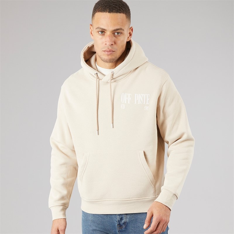 Criminal Damage Mens Off Piste Hoodie Grey Stone - Image 2