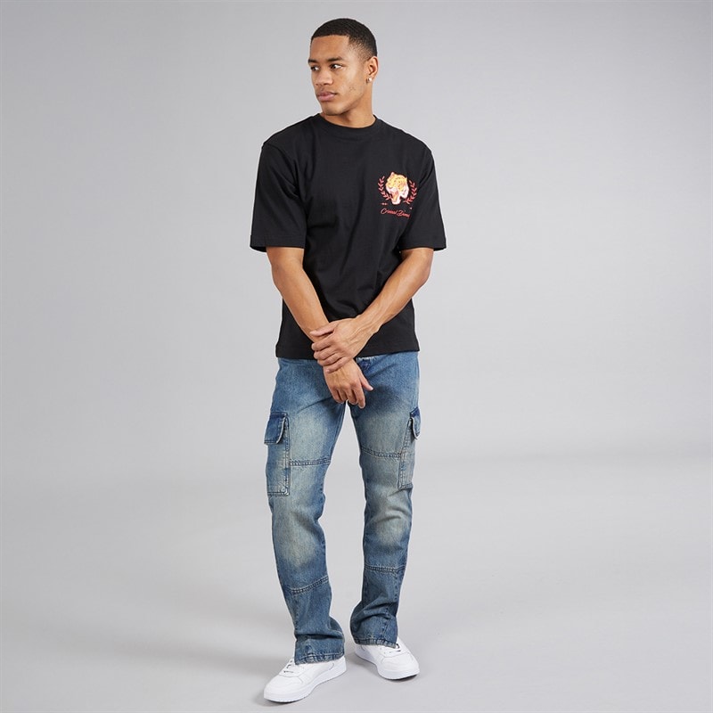 Criminal Damage Mens Tiger Certi T-Shirt Black Wash - Image 3