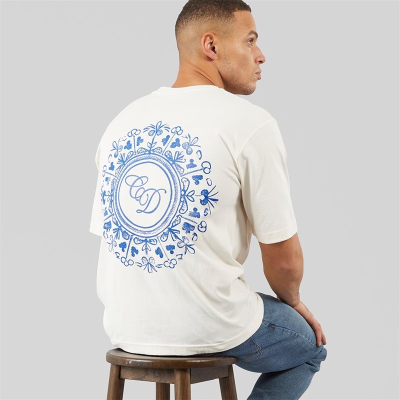 Criminal Damage Mens Mosaic T-Shirt Off White - Image 1