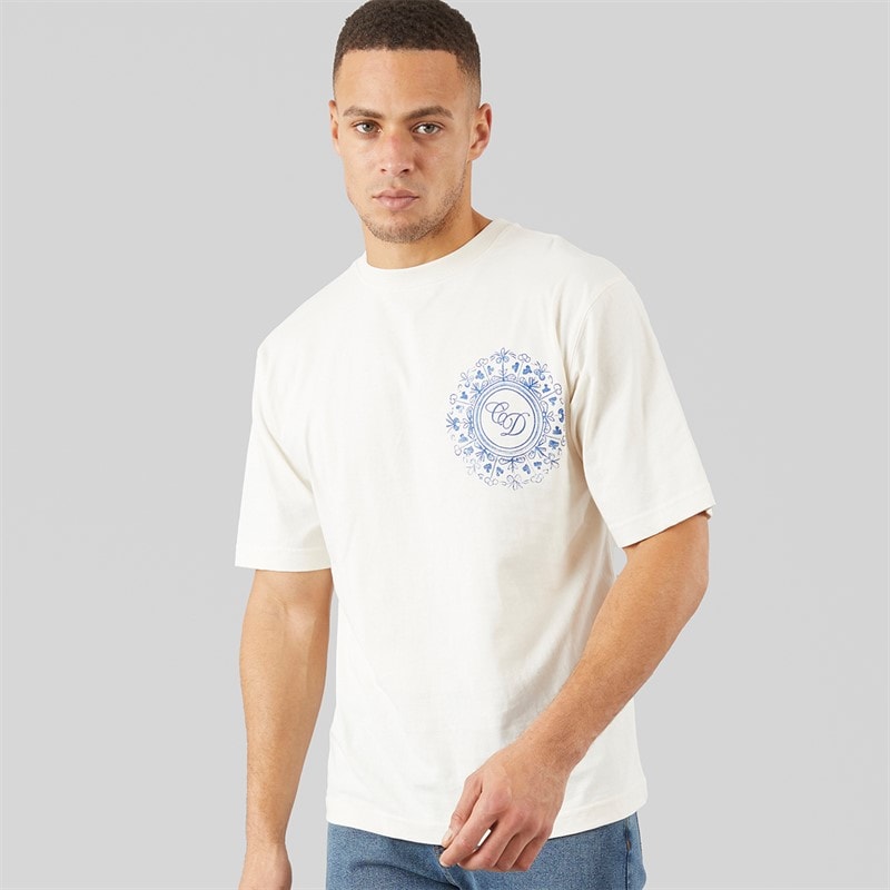 Criminal Damage Mens Mosaic T-Shirt Off White - Image 2