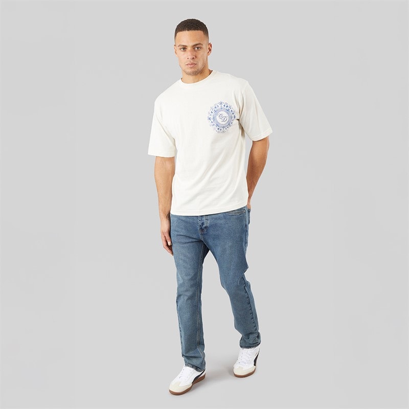 Criminal Damage Mens Mosaic T-Shirt Off White - Image 4
