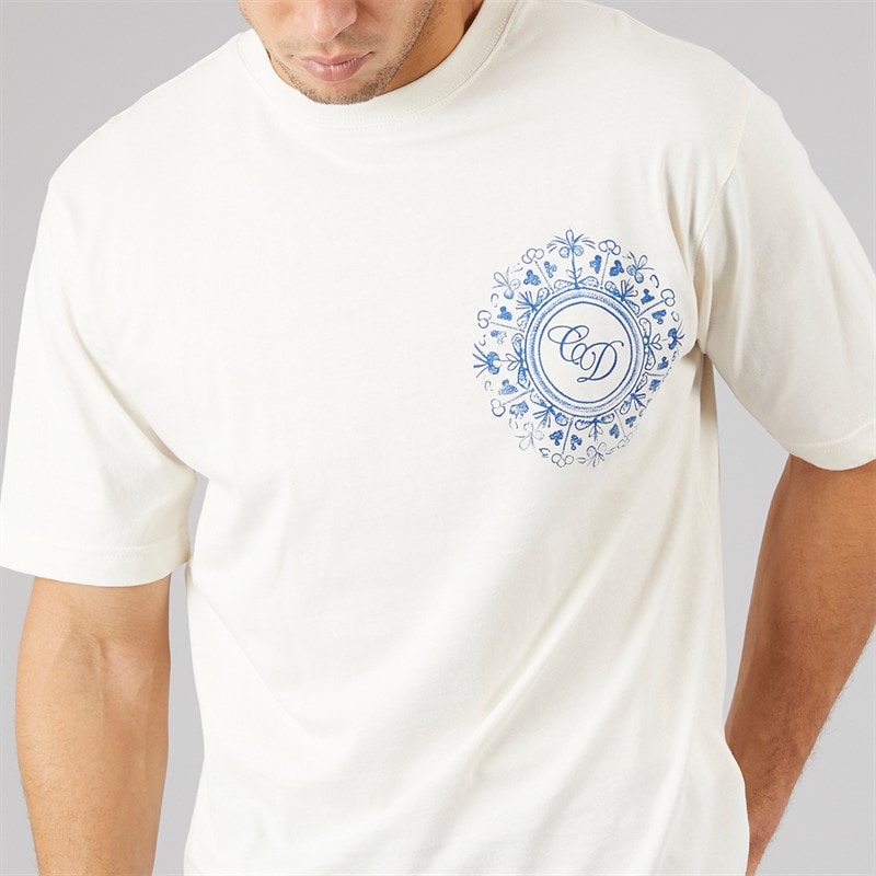 Criminal Damage Mens Mosaic T-Shirt Off White - Image 5