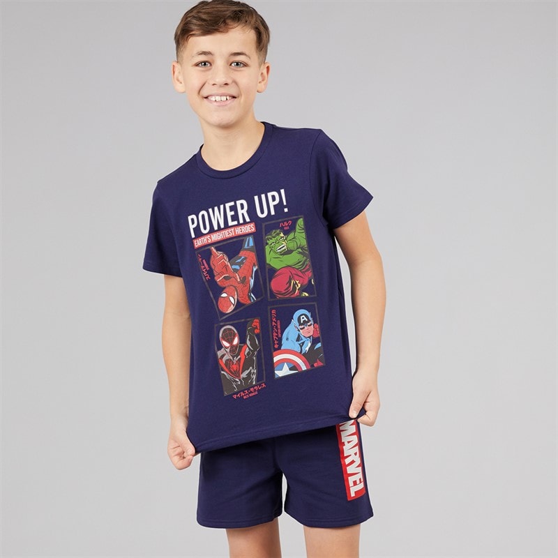 Marvel Boys T-Shirt And Shorts Set Navy