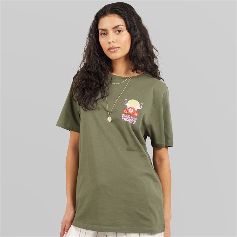 Weekend Vibes Womens Manus T-Shirt Thyme Green - Image 2