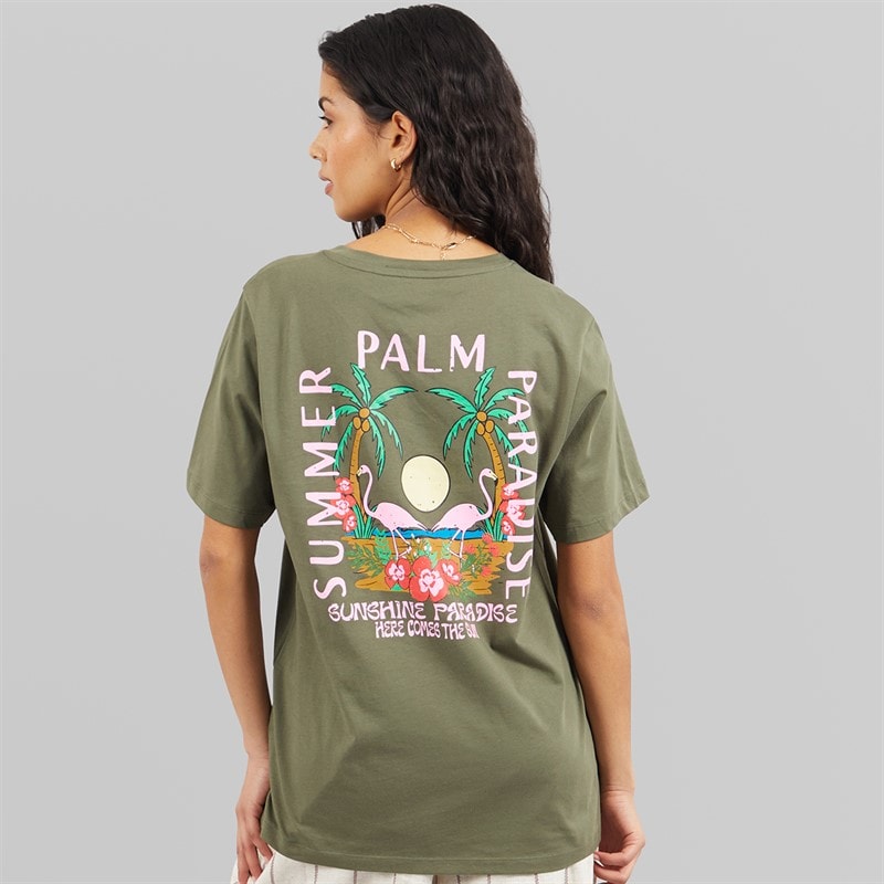 Weekend Vibes Womens Manus T-Shirt Thyme Green - Image 3