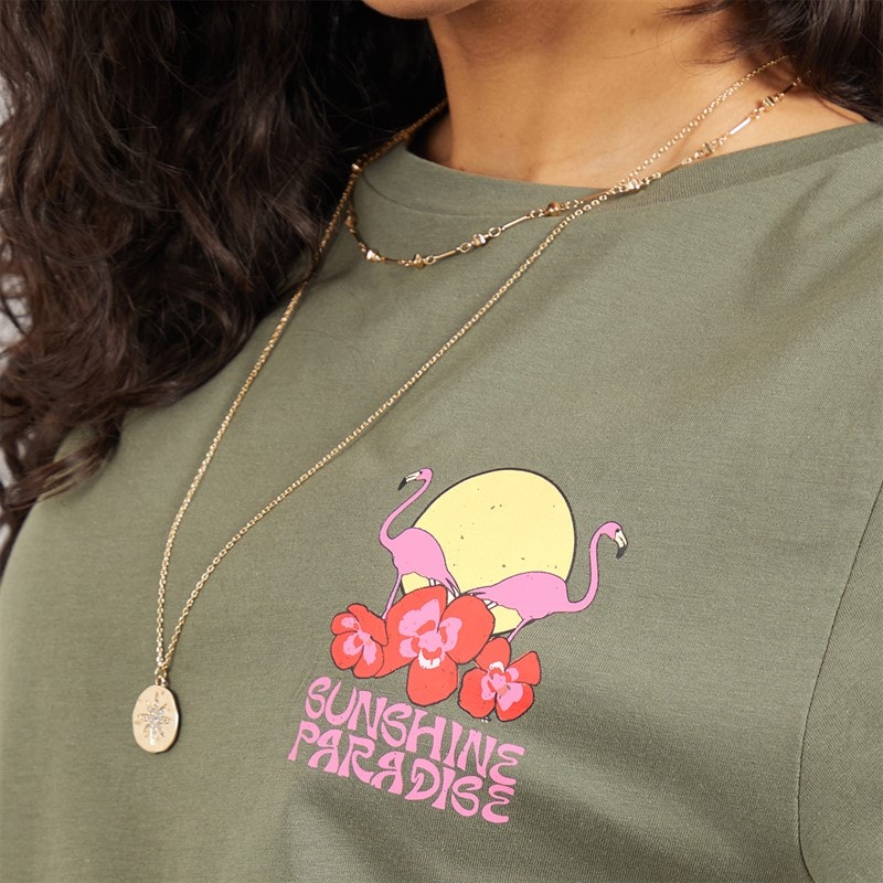 Weekend Vibes Womens Manus T-Shirt Thyme Green - Image 5