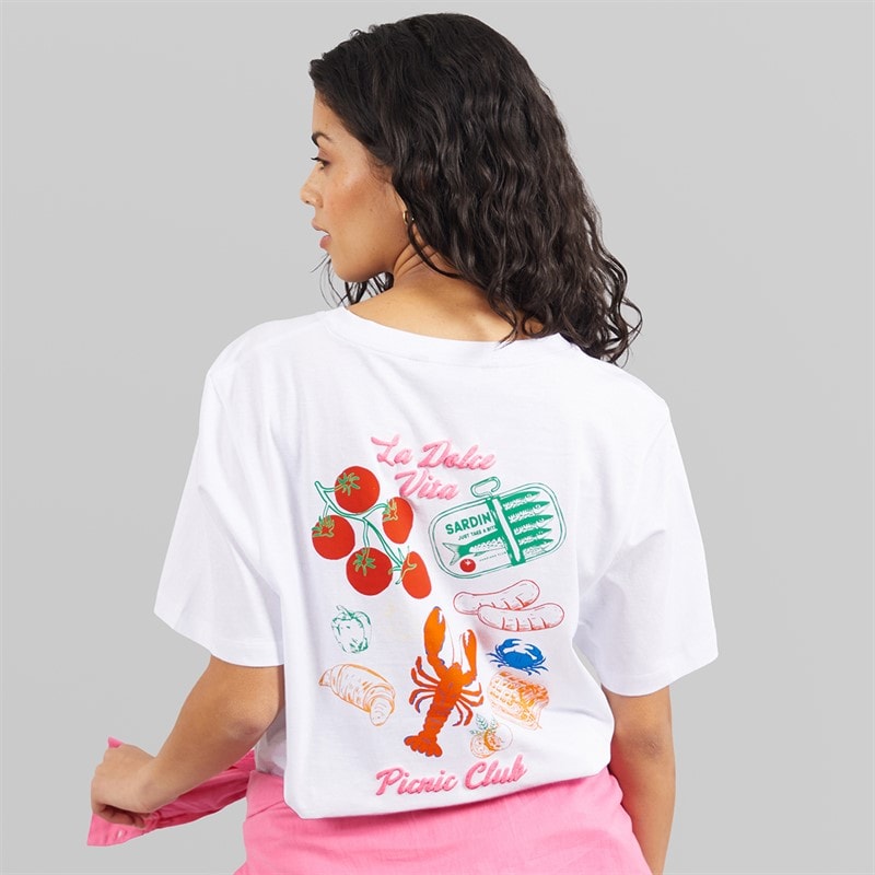 Weekend Vibes Womens Waffles T-Shirt Optic White - Image 1