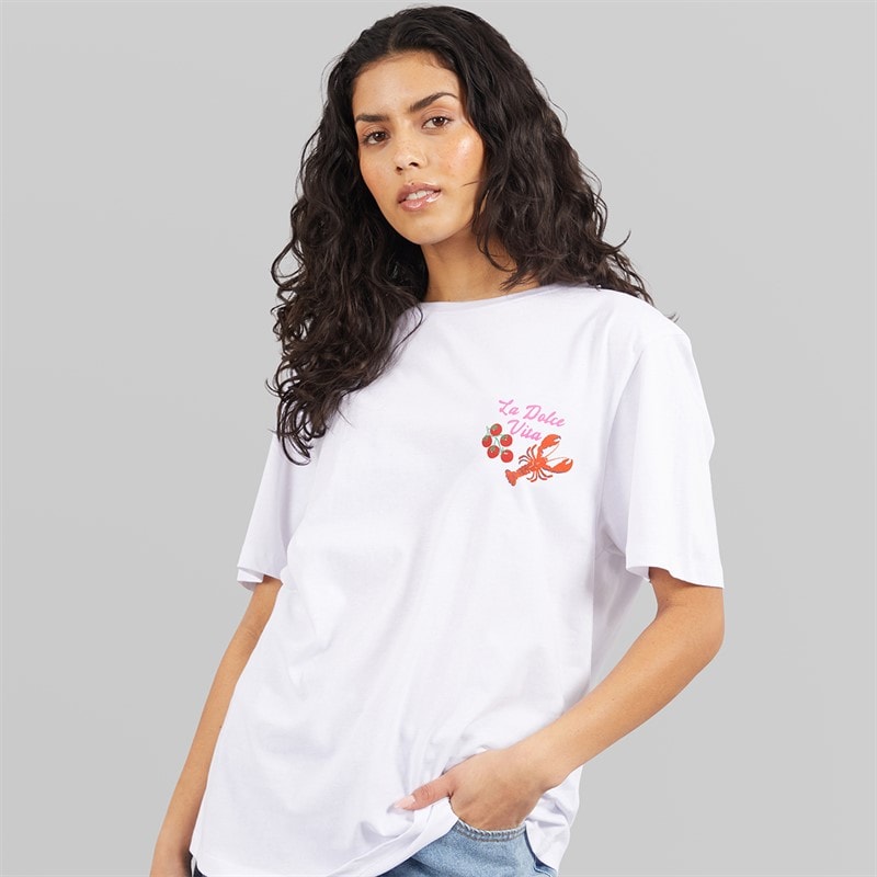Weekend Vibes Womens Waffles T-Shirt Optic White - Image 2