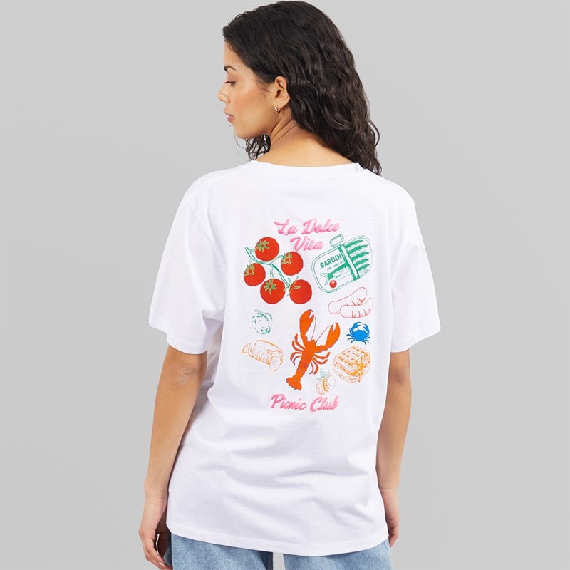 Weekend Vibes Womens Waffles T-Shirt Optic White - Image 3