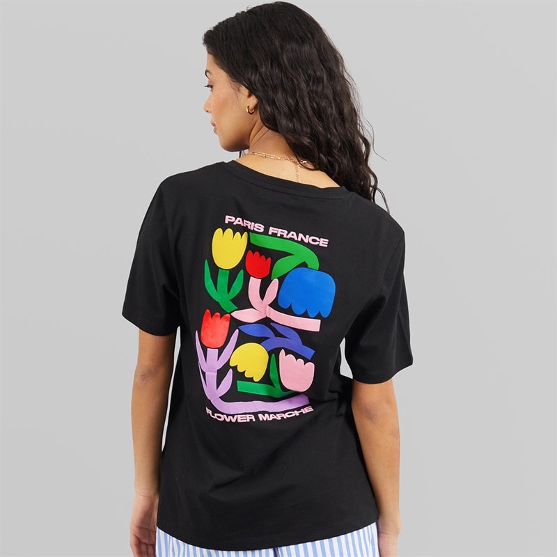 Weekend Vibes Womens Bloomer T-Shirt Jet Black - Image 3
