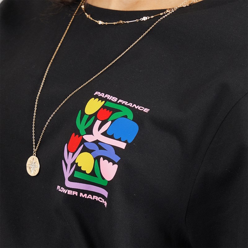 Weekend Vibes Womens Bloomer T-Shirt Jet Black - Image 5
